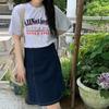 2024 Korean Casual Letter Print Slim Fit Cotton T-Shirt for Women – Short-Sleeved and Stylish