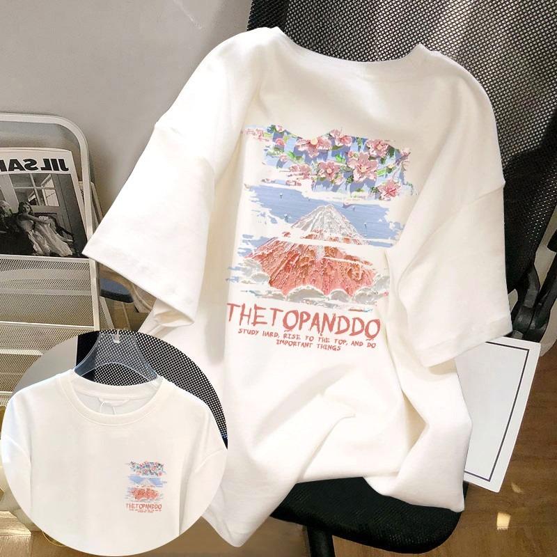 Summer Kids Adult Fashion Print Short Sleeve T-Shirt Outdoor Casual O-Neck Oversized Women's Tees Top Girl Clothing