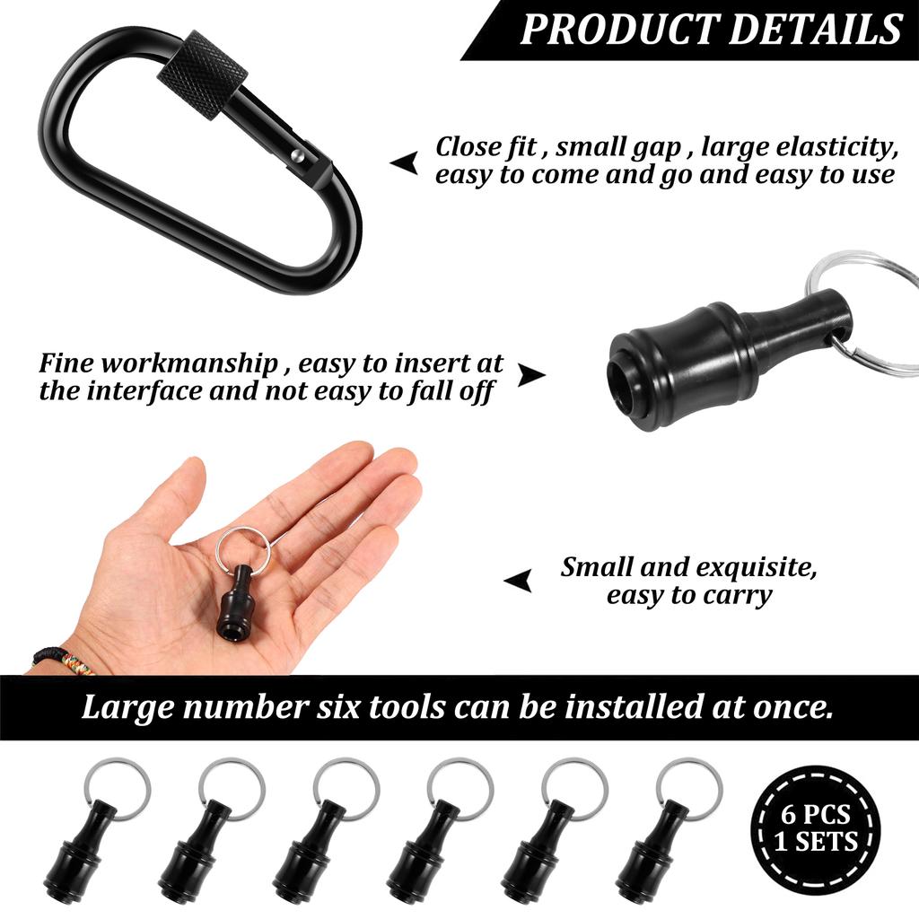Держатель бит с карабином 1/4" шестигранный хвостовик сплав держатель бит для отвертки быстросменный удлинитель брелок адаптер для сверла и шурупа