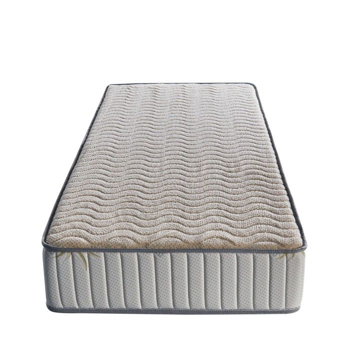Literie -Matelas Supreme Orthopedique 80x190 x 21,5 cm - Tres Ferme - Face Hiver 3 cm de Memoire de Forme 65 kg-m3 + Laine Merinos