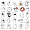 50 Cute Ghost Graffiti Stickers for Halloween Decoration: Perfect for Skateboards, Notebooks, Water Bottles, and Suitcases