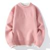 Men's Winter Round Neck Colorblocking Pullover Knit Sweater Vintage Casual Loose Knit Sweater