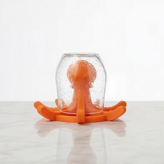 Octopus-Shaped Cup Drying Rack with 8-Arm Creative PLA Water Bottle Holder for Mugs Glasses Tumblers Space-Saving Countertop Organizer for