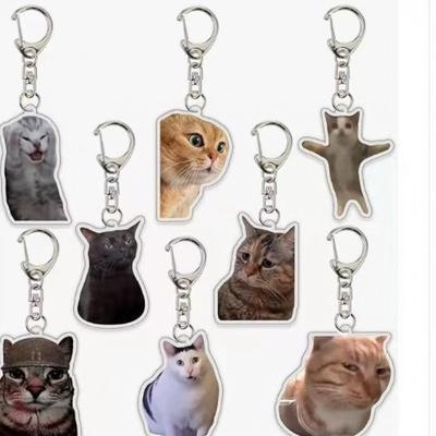 2D акриловый брелок-подвеска, популярный брелок с выражением лица, песочный брелок с забавным мемом, голова, маленький кулон на школьный рюкзак.