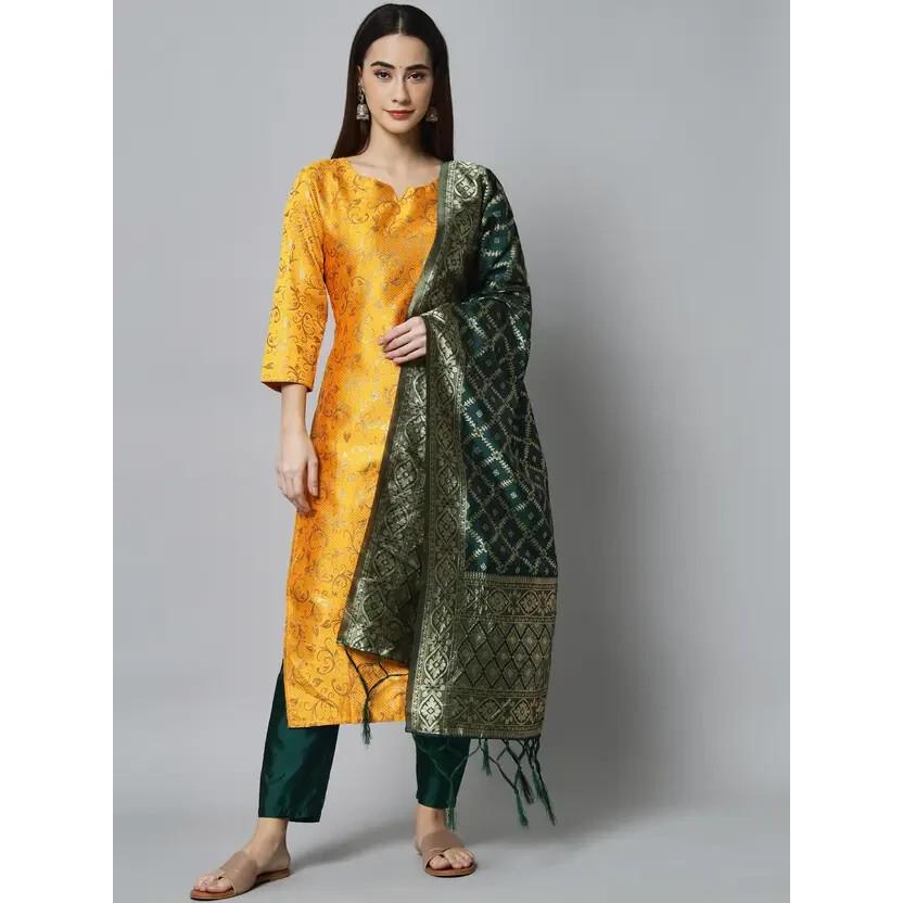 Women Designer Salwar Kameez Set Indian Party Wear Top Tunic Kurti Cotton Silk VSO-1751 C