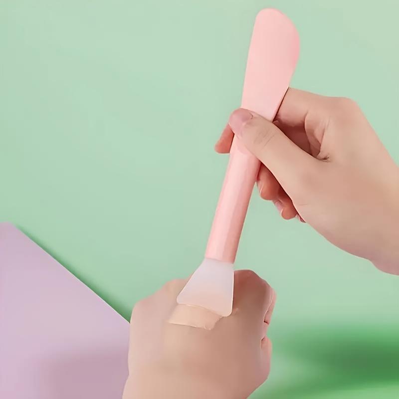 Soft Silicone Double Ended Mask Brush Wide Heads Full Face Eye Area Applies Clay Mud Sleep Masks Evenly Reusable Skincare Tools