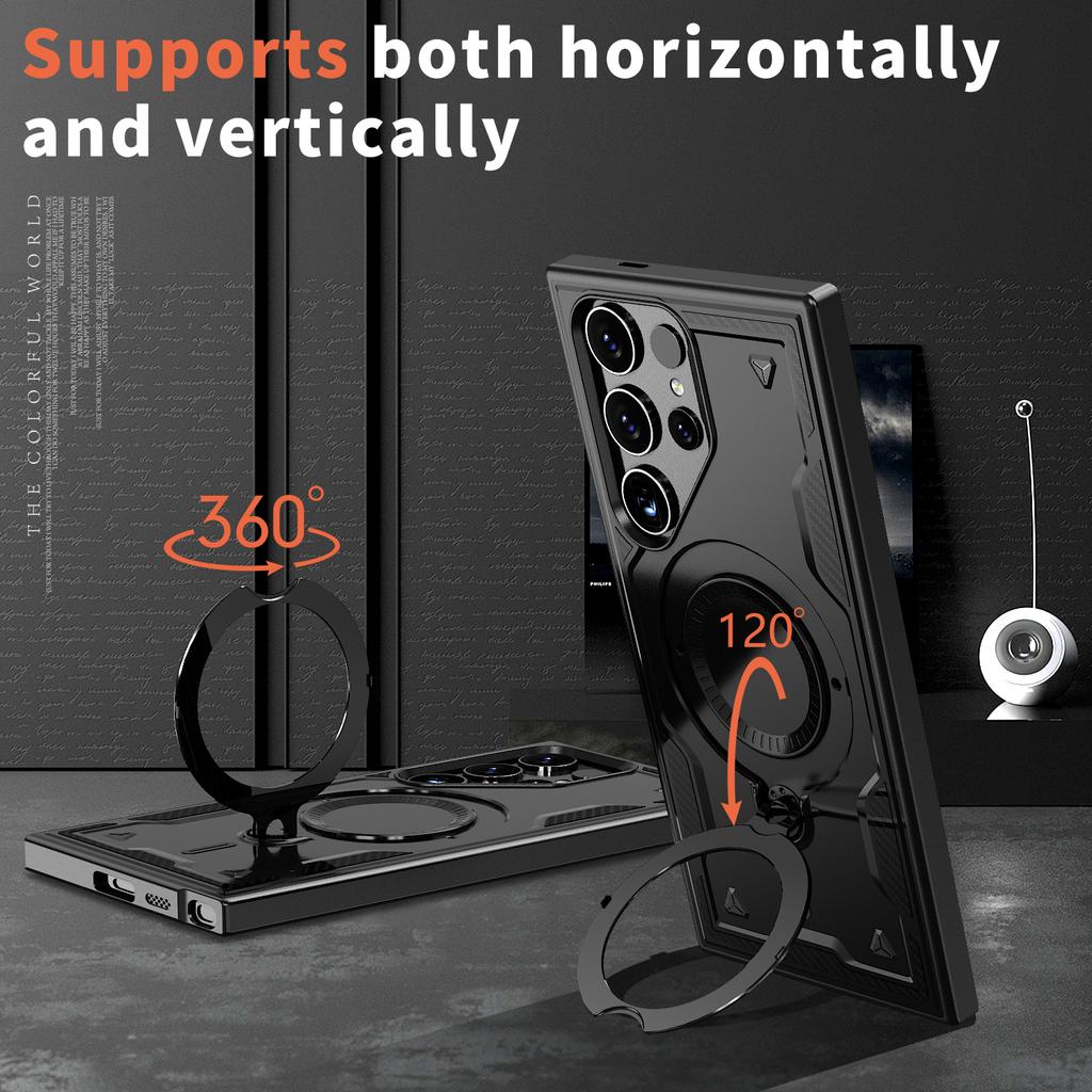 Чехол для Samsung Galaxy S25 S24 S23 Ultra Plus FE A16 A15 A55 4G 5G Вращающийся Магнитный Противоударный Чехол-подставка с Кольцом-держателем