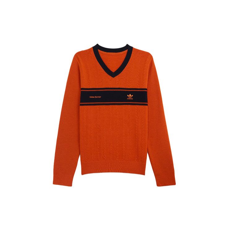 adidas Оранжевые мужские вязаные топы с длинными рукавами X Wales Bonner HG2152
