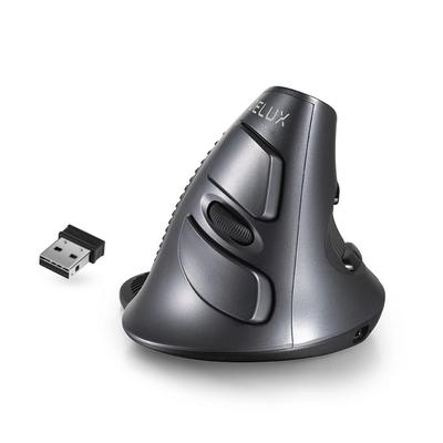 DELUX беспроводная эргономичная мышь Bluetooth 2 режима перезаряжаемая тихая вертикальная съемная подставка для запястья 6 Tendinitis для DB черная 2.4G, мышь, 1600DPI,