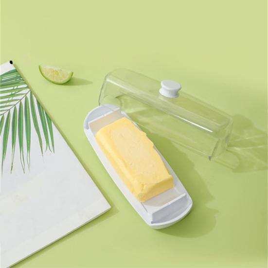 Butter Box with Lid Spatula Easy Grip Handle Butter Storage Container Dust-Proof Dishwasher Safe Refrigerator Butter Dish for Kitchen Cafe