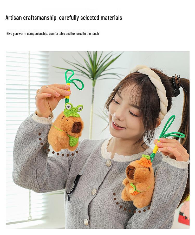 Плюшевый брелок в виде капибары – Очаровательный вязаный подарок с уличного прилавка