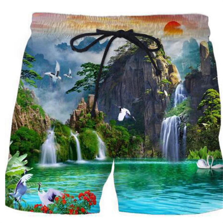 Мужские шорты, летние повседневные молодежные пляжные шорты с 3D принтом, весенние маленькие эластичные короткие брюки
