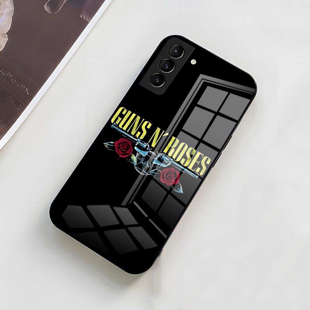 Чехол для телефона G-Guns N Roses для Samsung A56 A36 A26 A16 A15 A25 A35 A55 A14 A34 A24 A54 Стеклянный чехол