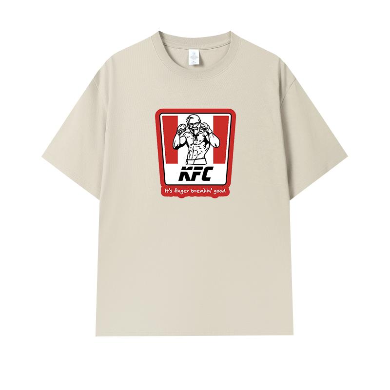 Футболка с коротким рукавом из чистого хлопка с надписью «Ешь KFC 2025» для мужчин и женщин. Веселая повседневная футболка высокого качества от люксового бренда.