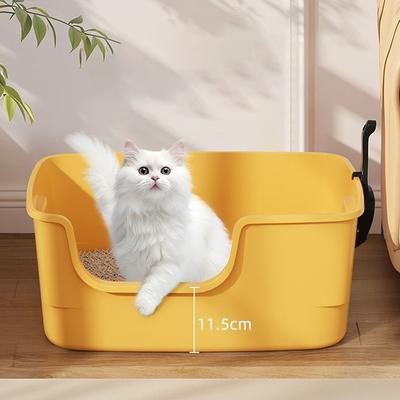Кошачий лоток-туалет Большой Мак Сверхбольшой кошачий лоток Туалет Большой вместимости Полузакрытый Пластиковый Защита от брызг Кошачий туалет Товары для питомцев