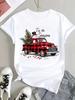 (Asian Size) style cute Tee Top Print Christmas New Year Clothing T Shirt Women Fashion Festival  Female Woman Short Sleeve Graphic T-shirts