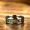 Vintage Tarot Sun Moon Star Occult Mystical Pattern Stainless Steel Rings for Men Women High Polished Wedding Band Jewelry Gift