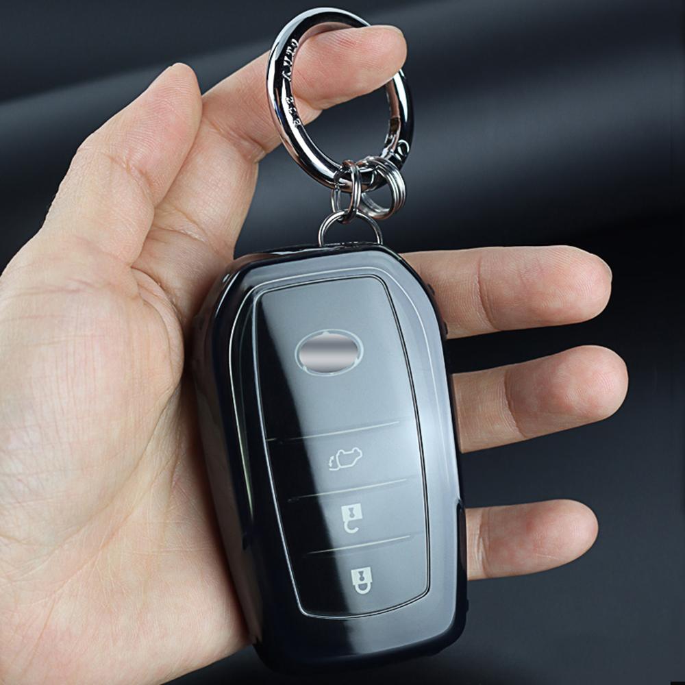 Прозрачный TPU чехол-держатель для брелока-ключа Toyota Camry 50 55 TLC200 Yaris Land Cruiser Prado 150 Auris RAV4 Venza SIENNA
