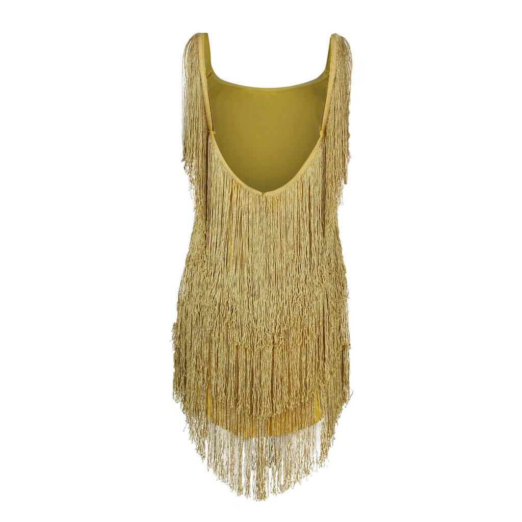 Women's Solid Color Sleeveless Sling Tassel Style Dress Dress