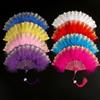 for Lolita Costume Accessories Handmade Party Decor Feather Folding Fan Dance Hand Fan Wedding Gift