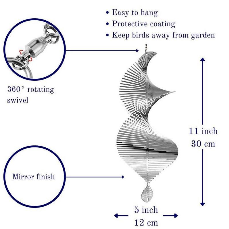 3D Metal Wind Spinner Helix Spinners Outdoor Garden Yard Hanging Decor Ornament