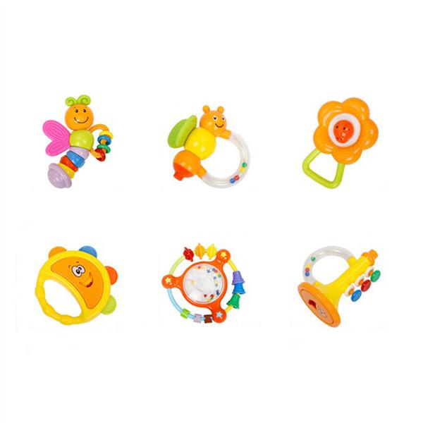 10pcs Baby Rattles Teether Set Durable Educational Latest Teether Rattle Gift Hand Rattles for Kids