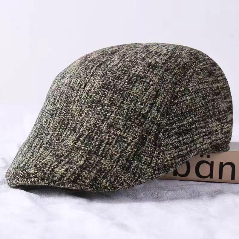 Middle-Aged And Elderly Woolen Baseball Cap Men'S Winter Casual Thickened Warm Cotton Hat Outdoor Riding Cap