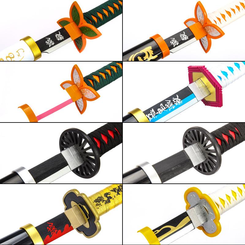 104cm Demon Slayer Katana Sword Bamboo Anime Blade Sunwheel Knife Tanjirou Katana Weapon Model 1:1 Ninja Cosplay Prop Kids Toys