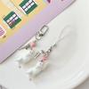 Cute Flocking Cat Phone Lanyard Strap Kitten Keychain Pendant Anti Lost Phone Chain Bag Ornament Cell Phone Love Fish Charm Gift