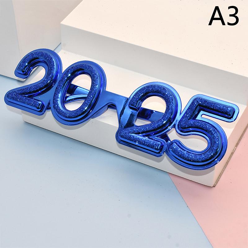 2025 Очки Новогодняя вечеринка Украшения для глаз Пластиковый реквизит Солнцезащитные очки Реквизит для фотосъемки Рождественские украшения Смешные очки