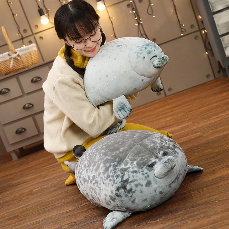 Hot 20-60cm Giant Seal Lifelike Grey Sea Lion Aquatic Animal Soft Stuffed Doll HOT INS Plushie Gift...