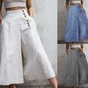 Women Elegant High Waist Fashion Striped Wide Leg Pants Casual Loose Pockets Trousers Baggy Pants Oversized