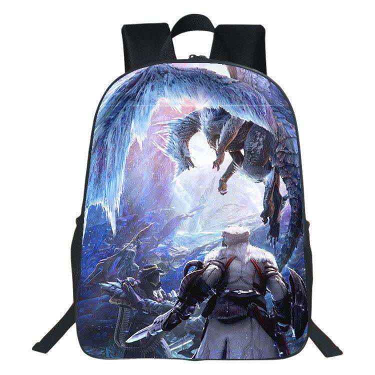 Рюкзак с принтом Monster Hunter Wilds Студенческий рюкзак Monster Hunter Wilds
