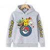 Autumn Warm Pikachu Casual Sportswear Hoodie with Anime Print for Kids Boys and Girls
