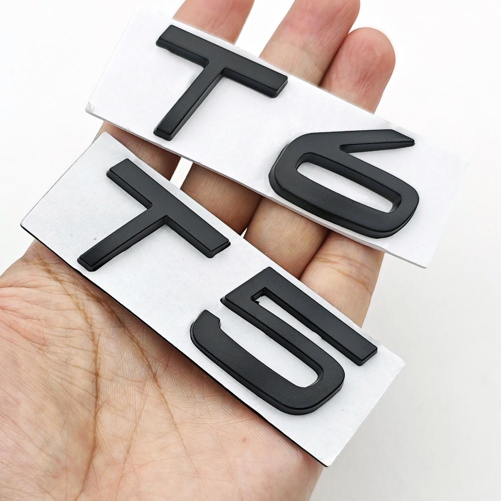 3d Metal Badge Car Rear Trunk Logo T5 T6 AWD Emblem for Volvo S40 S60 S90 XC40 XC60 XC90 V50 V70 T5 T6 AWD Sticker Accessories