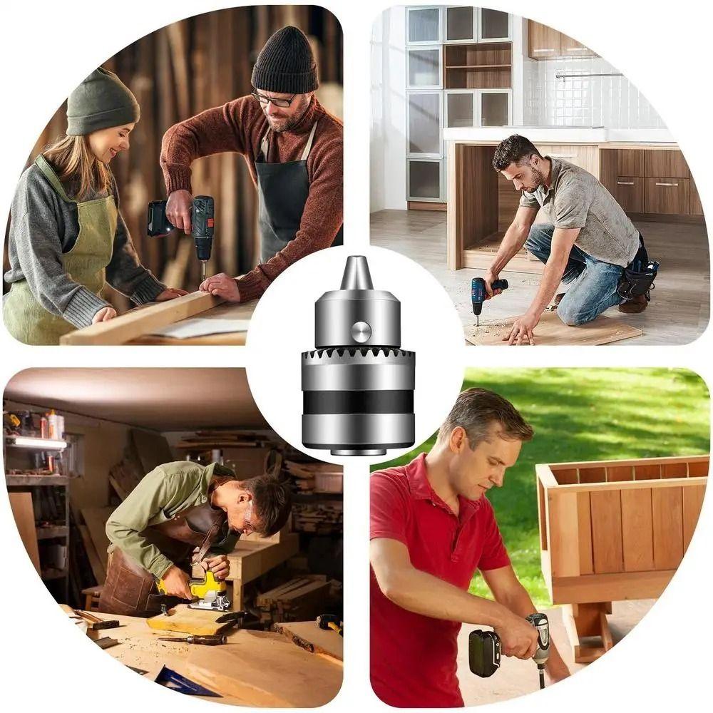 Резьбовой патрон с ключом Патрон для электродрели 1,5-10 мм Адаптер для преобразования дрели Инструмент для деревообработки