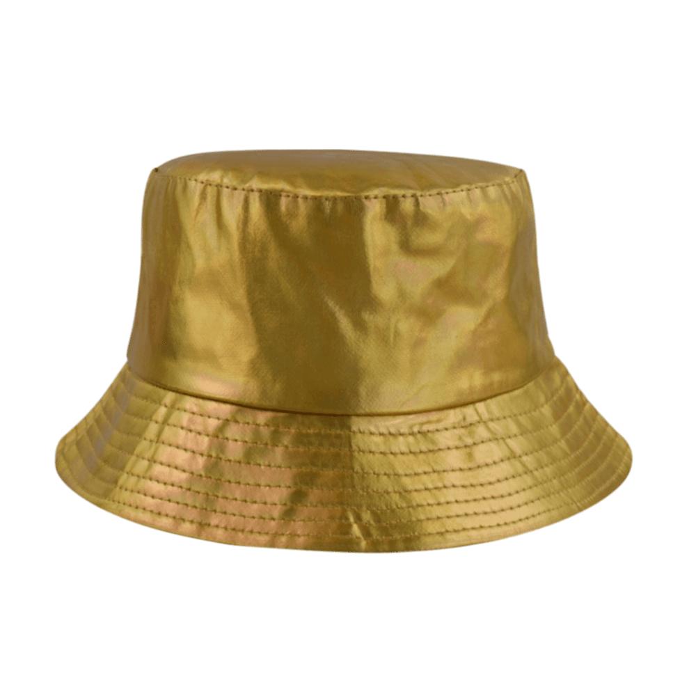 Leather Luminous Bucket Hat Wide Brim Shiny Sun Cap Unisex Laser Rainbow Fisherman Hat  Sunshade