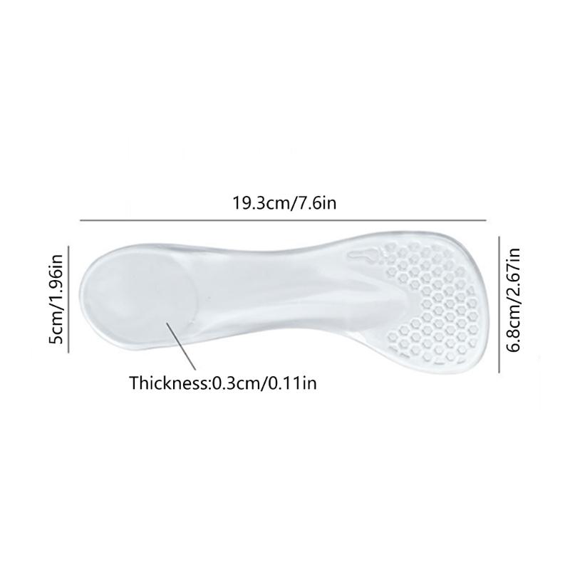 2 Pairs Women's Gels Cushion Insoles For High Heels With Arch Support And Antislip Design 3/4 Length Invisible Inserts