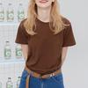 Light Gray Short sleeve T-shirt Women 2025 New Summer Cotton Loose Bottoming Shirt Basic Shoulder Solid Half Sleeve