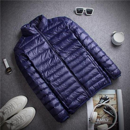 Мужская облегченная куртка-пуховик — распродажа на межсезонье, большой размер, модная и тонкая для зимы.