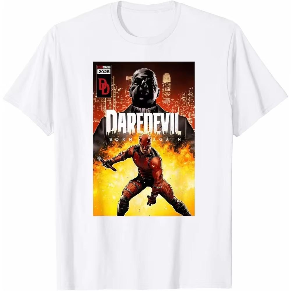 2026 Summer Daredevil Marvel TShirt Gothic Summer Unisex Short Sleeve Heavy Cotton Crew Neck Streetwear Top for Him  Her