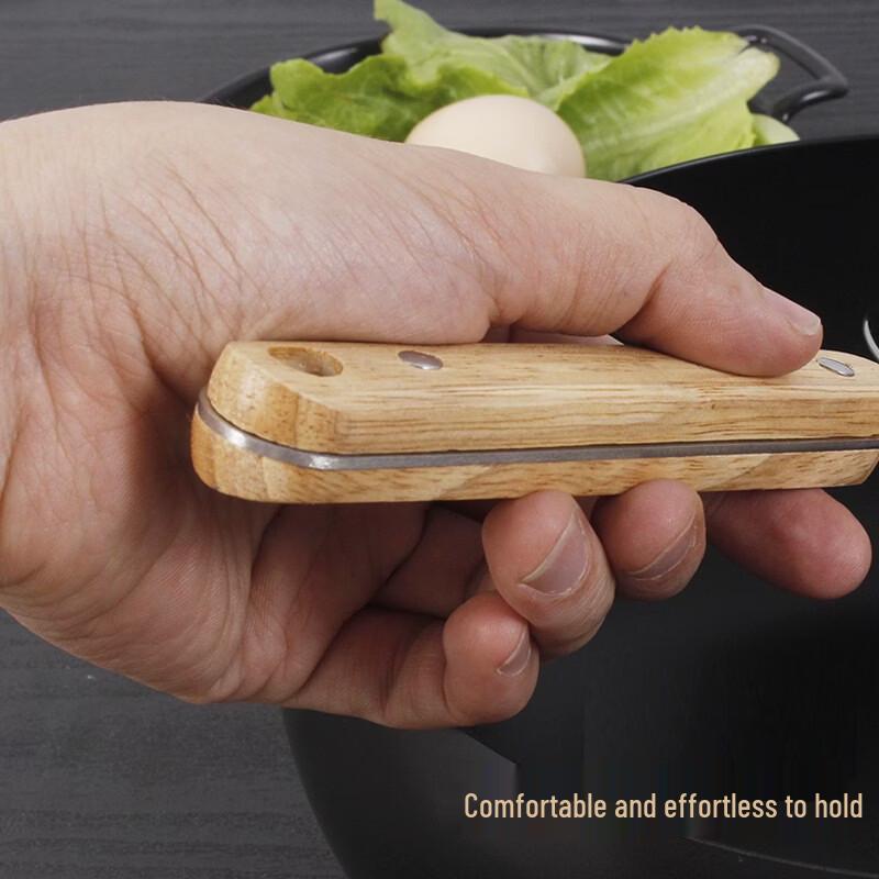 Wutuo 304 Stainless Steel Fine Mesh Strainer with Short Wooden Handle