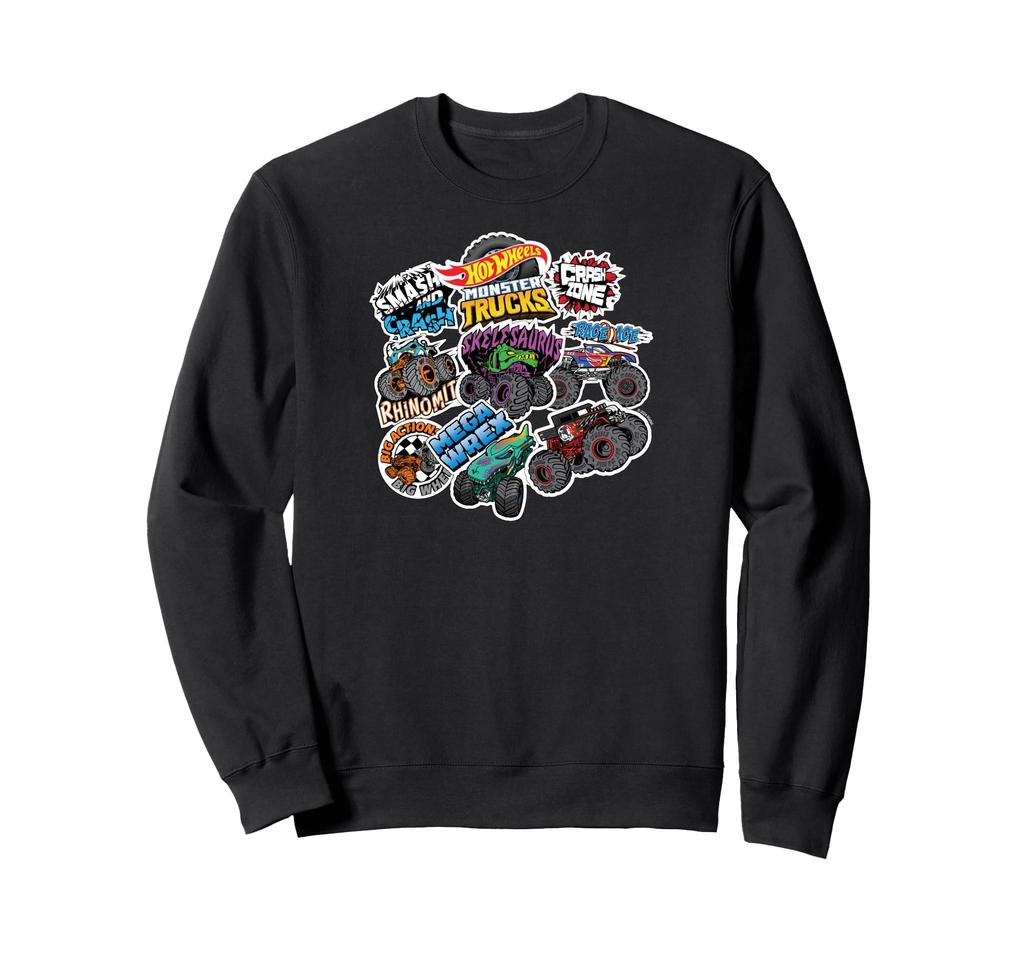 Hot Wheels Monster Truck Sticker-Style Mash-Up Sweatshirt