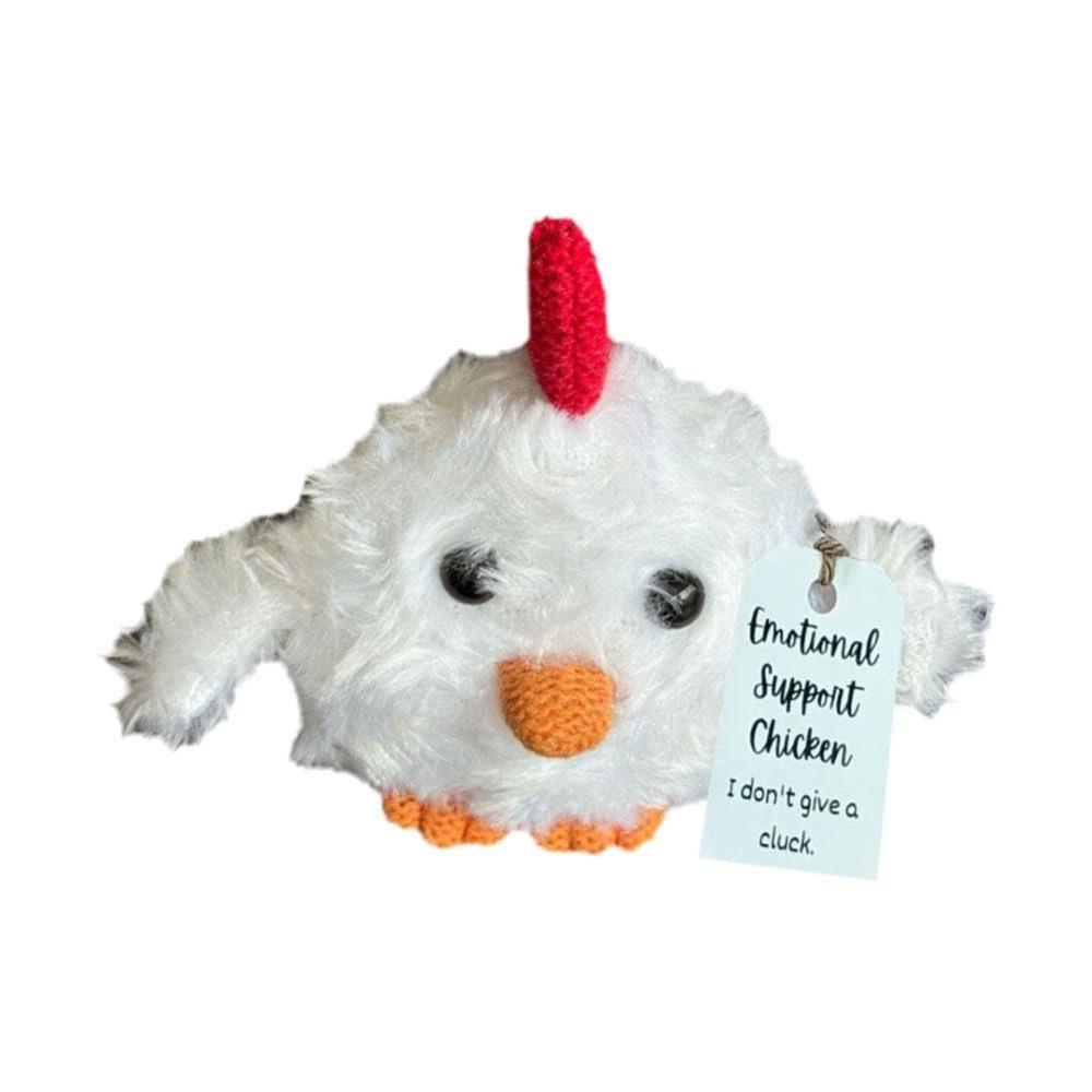 Cute Positive Knitting Chicken Doll Handmade Plush Animal Figures for Friends Kids