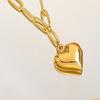 Массивное женское ожерелье из титановой стали с подвеской в виде сердца, гипоаллергенное ювелирное изделие в подарок жене и девушке