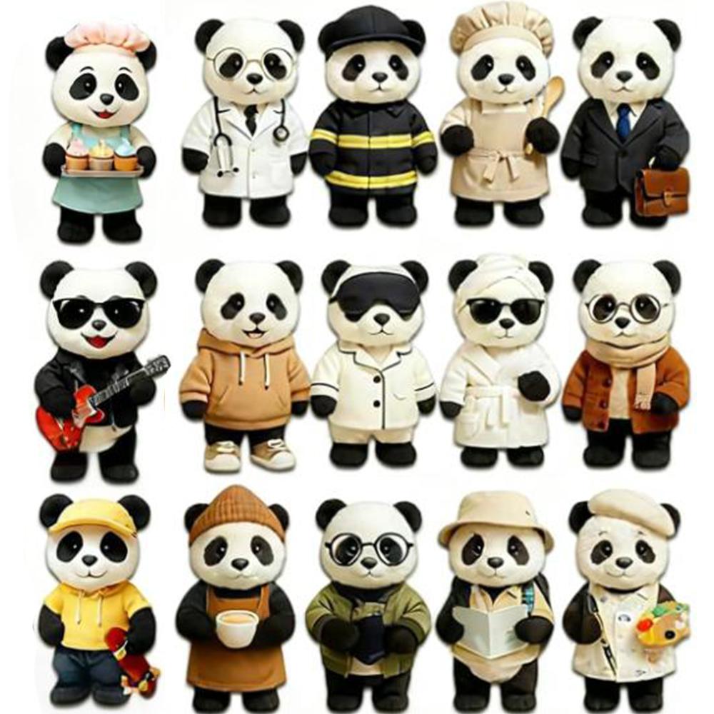 Рождественский календарь-адвент с пандой, 24 шт. милых фигурок панды, разные профессии и, Календарь обратного отсчета, Подарок для любителей панд,