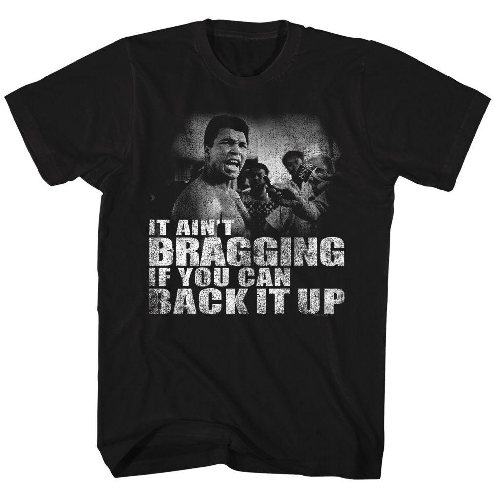 Muhammad Ali Distressed Back It Up Black Icon Shirt