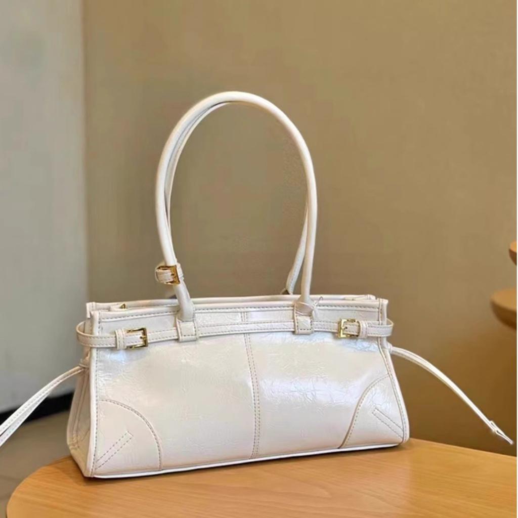 Новая мягкая роскошная сумка-багет в стиле ретро-байкерской одежды из вощеной кожи с масляным напылением, женская сумка через плечо для женщин