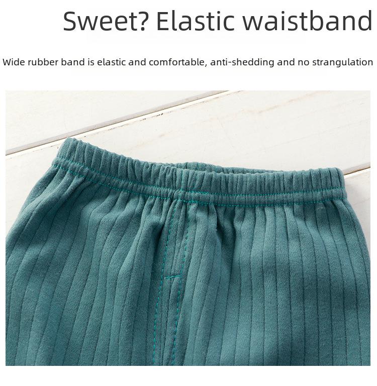 Детский осенний хлопковый пижамный комплект: Унисекс-топ и низ с длинным рукавом