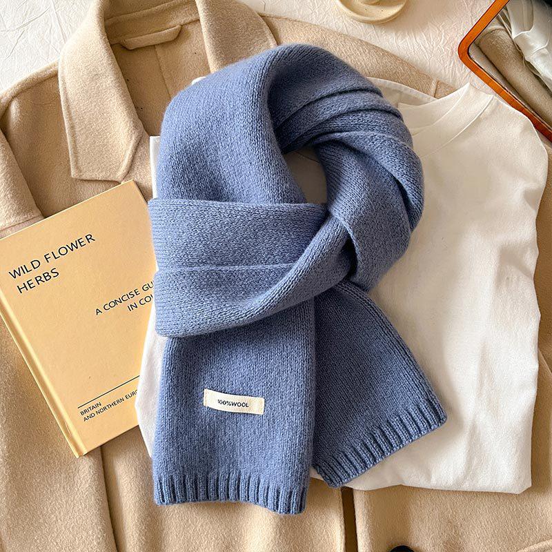 Australian Pure Wool Cashmere Scarf - Unisex Winter Warm Knitted Solid Color